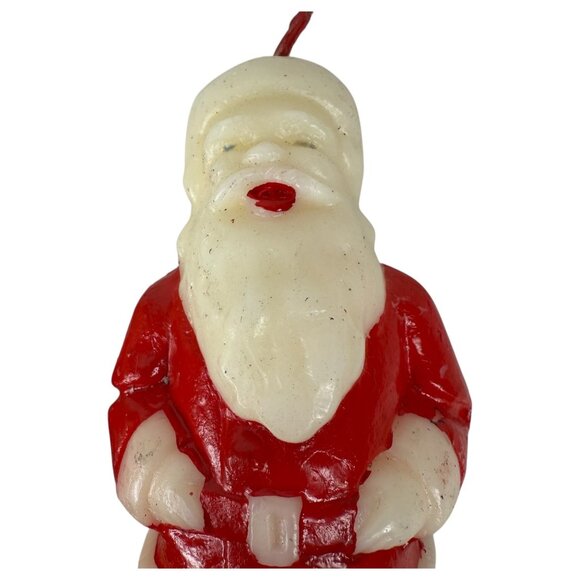 2 Vintage Santa Claus Wax Candle Figures By Tavern 4.5” Tall Christmas Novelty - Picture 8 of 9